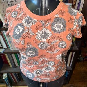 Madewell pink floral minimalist sustainable S T-shirt